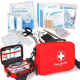 Kit di pronto soccorso con guscio rigido impermeabile in EVA con tracolla - Colore personalizzato, forniture mediche di emergenza complete per auto, casa, viaggi, campeggio e avventure all'aria aperta