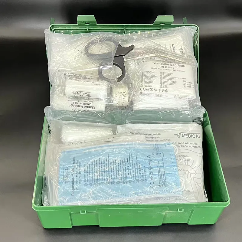 Kit di pronto soccorso medico sul posto di lavoro – Conforme a MDR e DIN 13157 | Custodia in PP impermeabile e portatile